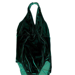 2/$30 Vtg Knights Classic BodyWear Velvet Halter Bodysuit Size XS / S